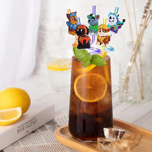 8pcs Paw Patrol Theme Straws