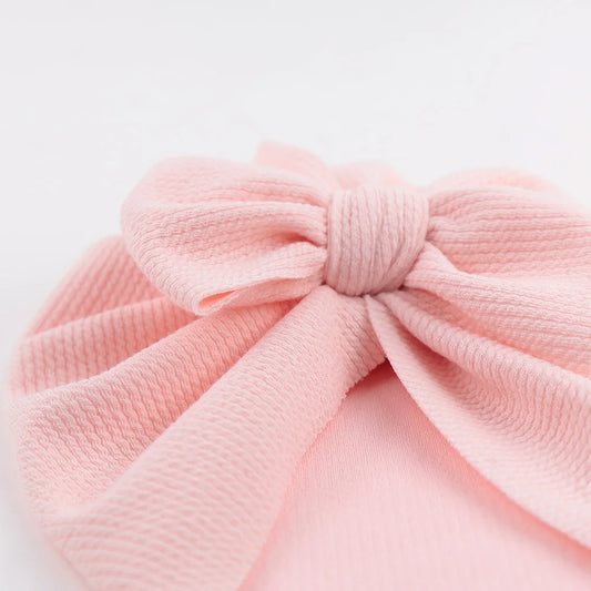 Solid Textured Ribbed Turban Baby