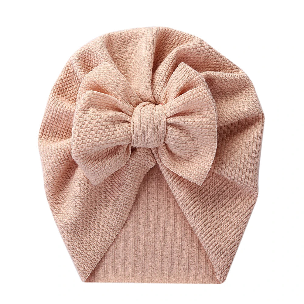 Solid Textured Ribbed Turban Baby