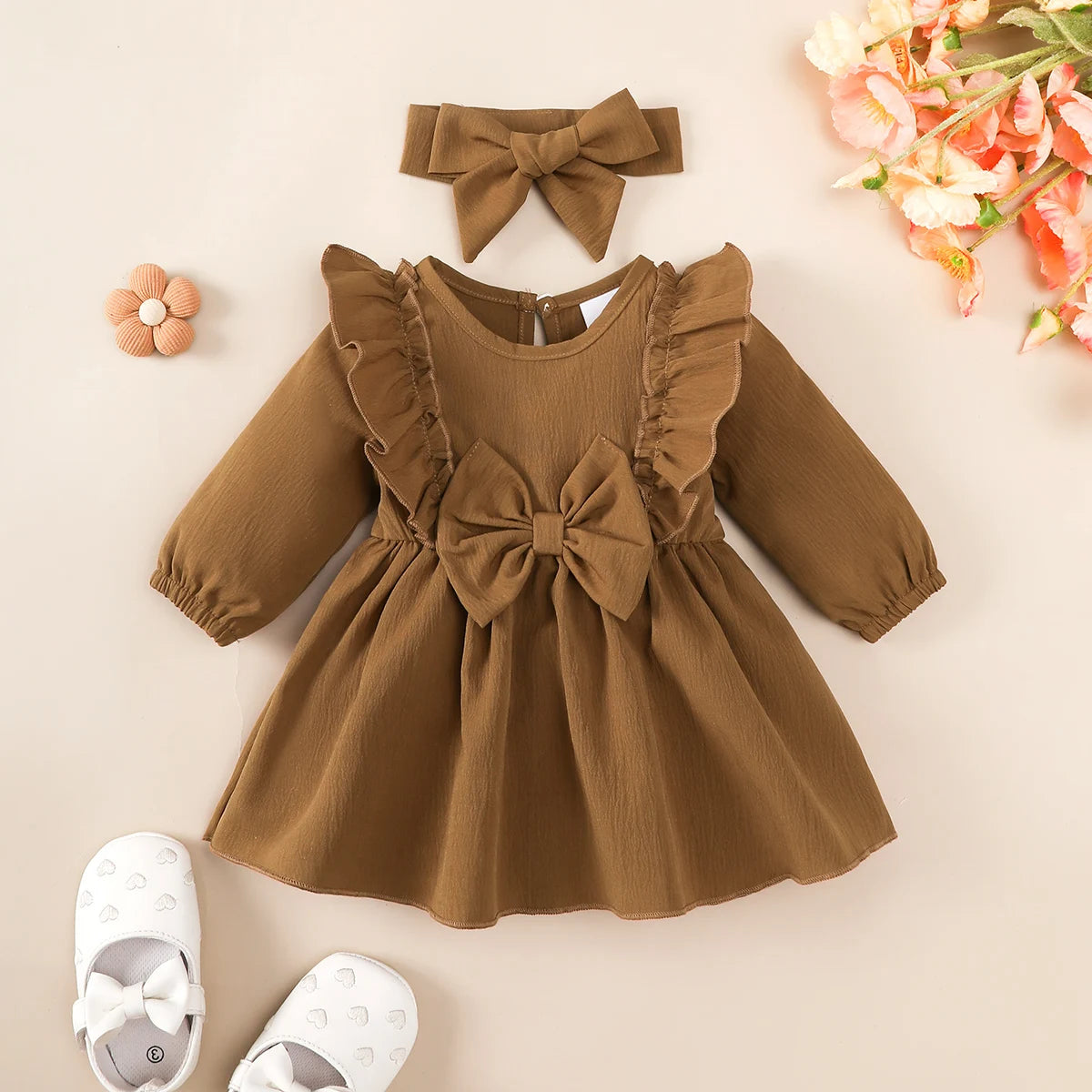 Baby girl Autumn Dress Ruffled Edges