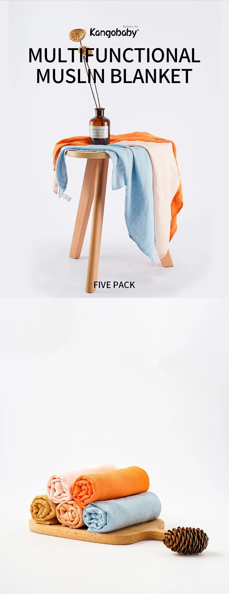 Bamboo Cotton Muslin Blanket