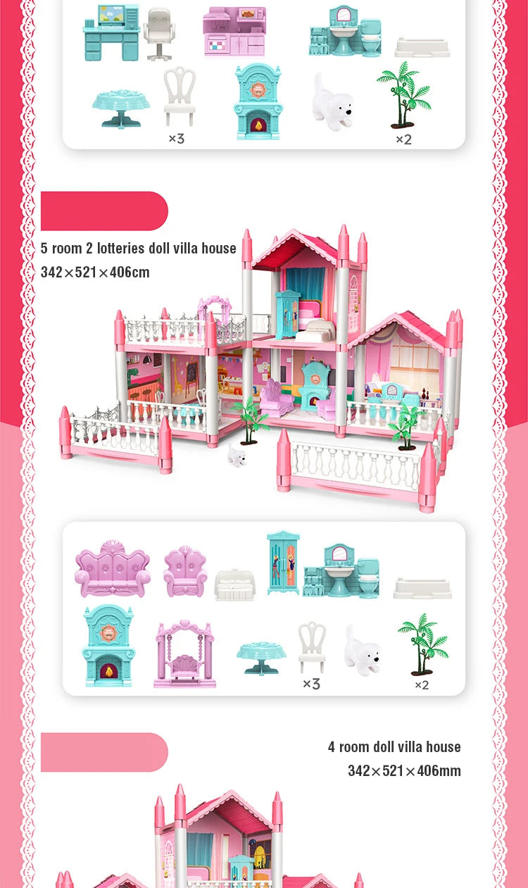 3D DIY Dream Princess Castle Villa