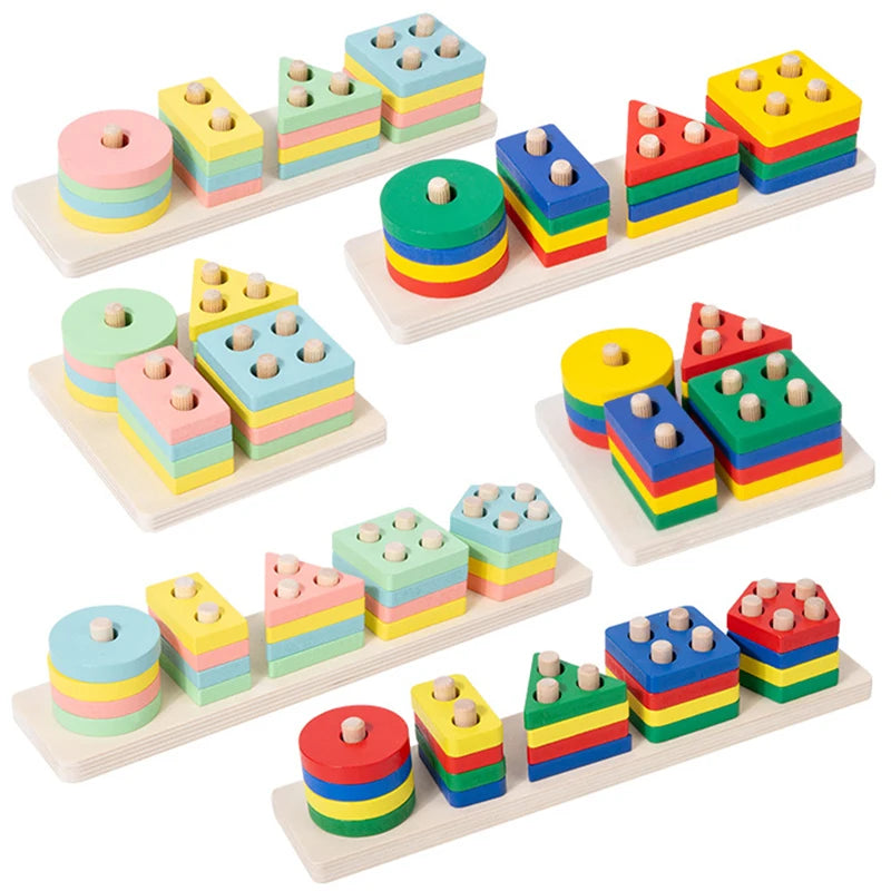 Montessori Toy Wooden Building