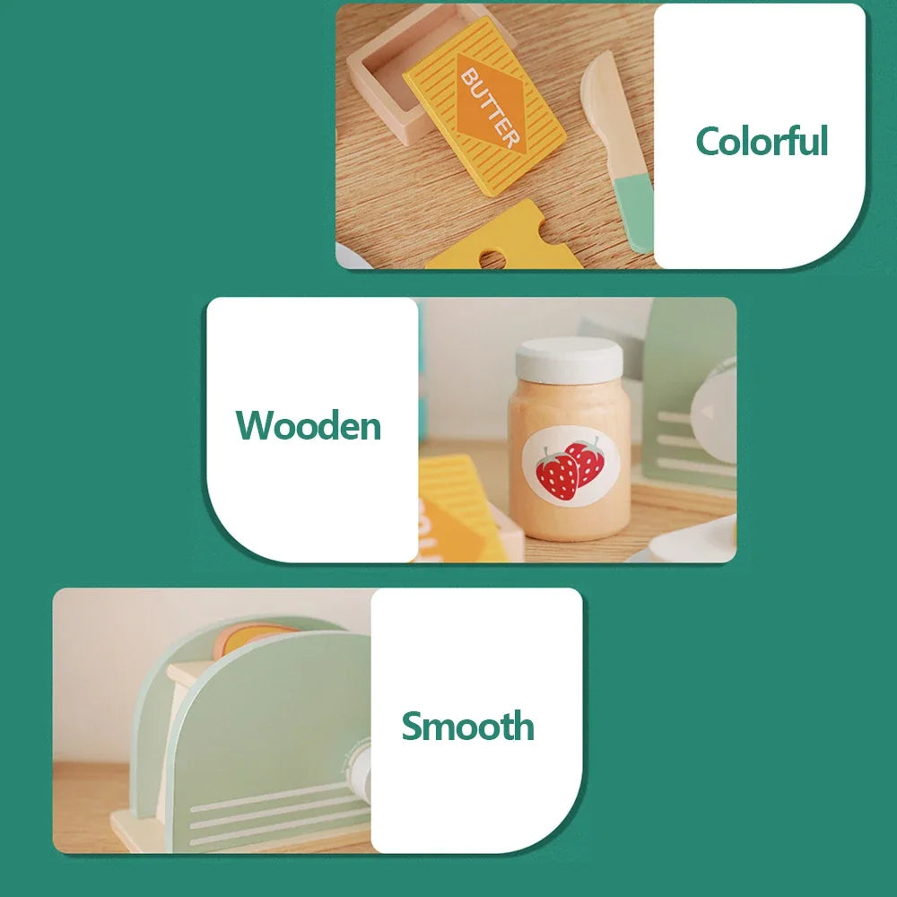 Wooden Toaster Toy Kids
