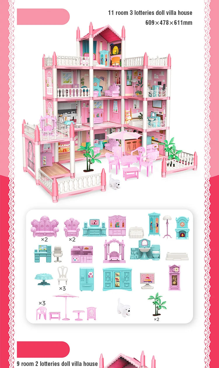 3D DIY Dream Princess Castle Villa