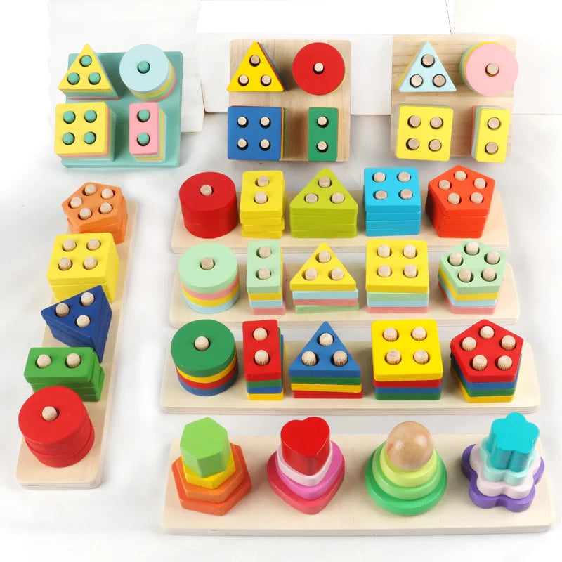 Montessori Toy Wooden Building