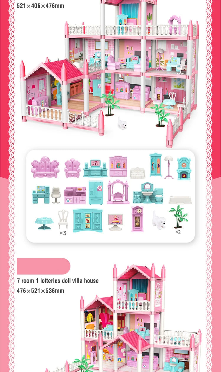 3D DIY Dream Princess Castle Villa