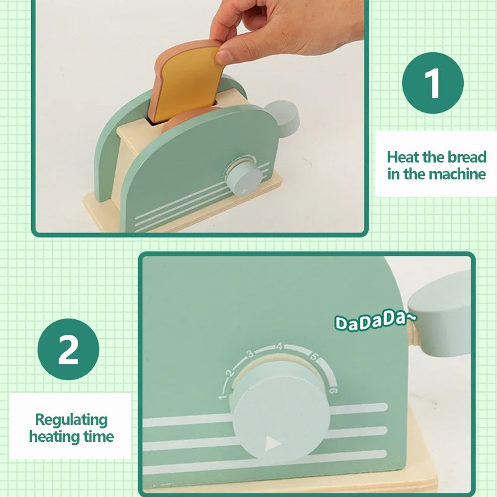 Wooden Toaster Toy Kids