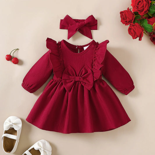 Baby girl Autumn Dress Ruffled Edges