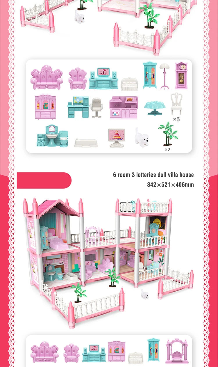 3D DIY Dream Princess Castle Villa