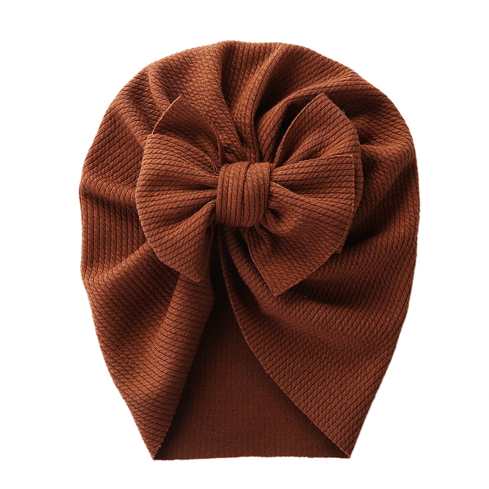 Solid Textured Ribbed Turban Baby