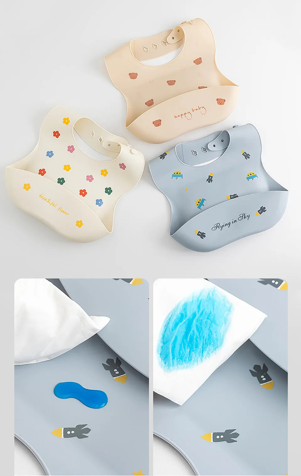 Waterproof Bibs For Kids Feeding