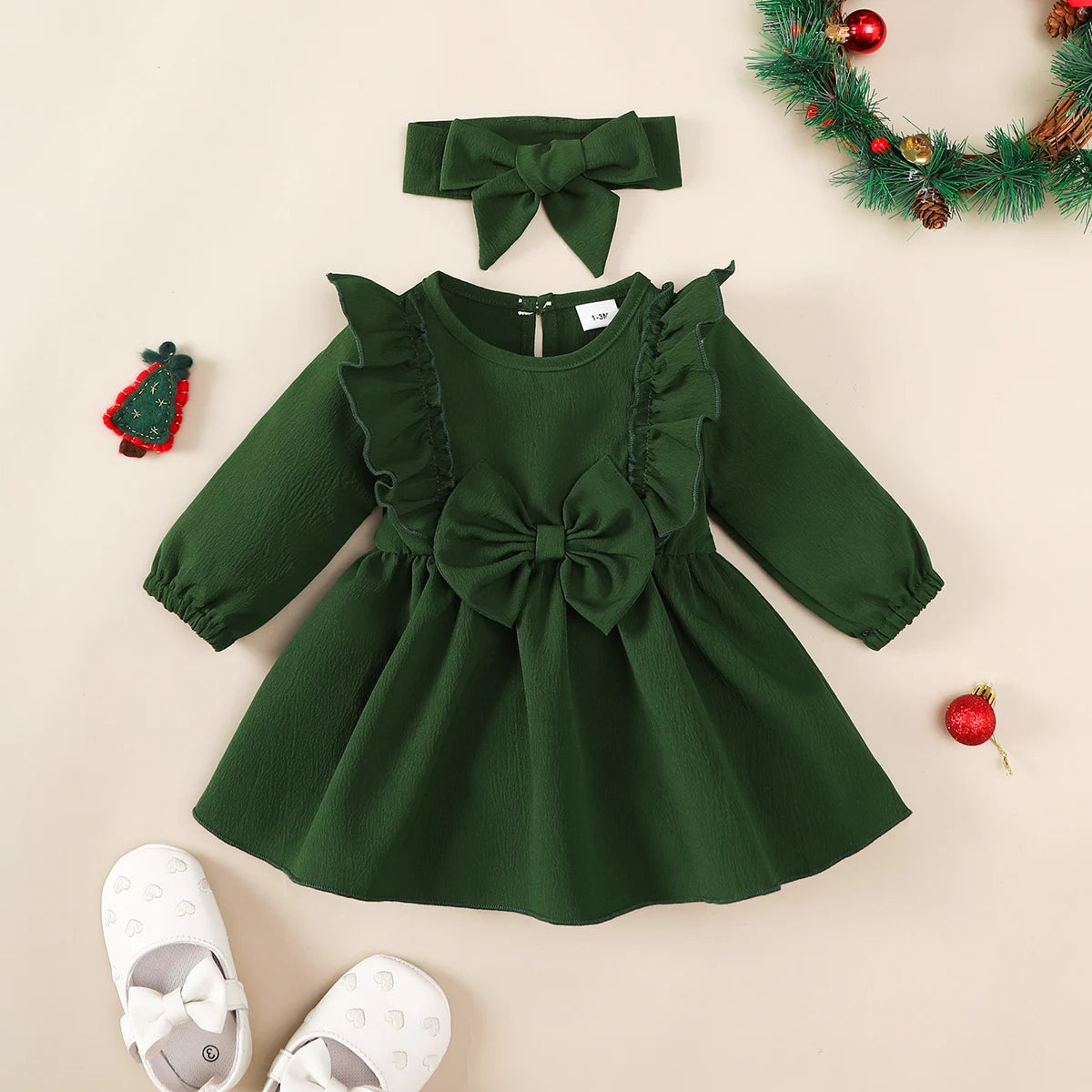 Baby girl Autumn Dress Ruffled Edges