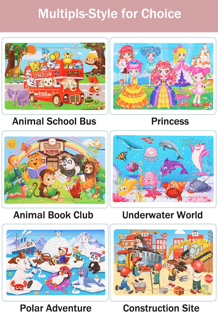 New 30 Pieces Wooden Puzzles