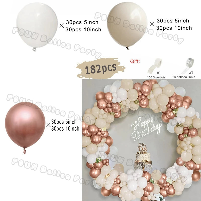 Beige White Balloons Garland