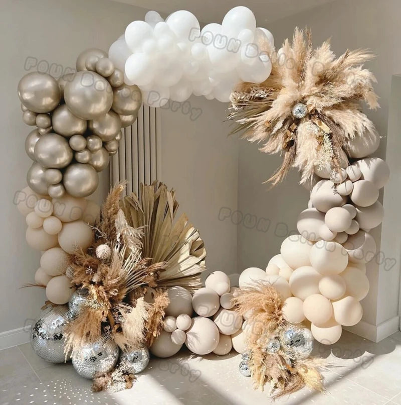 Beige White Balloons Garland