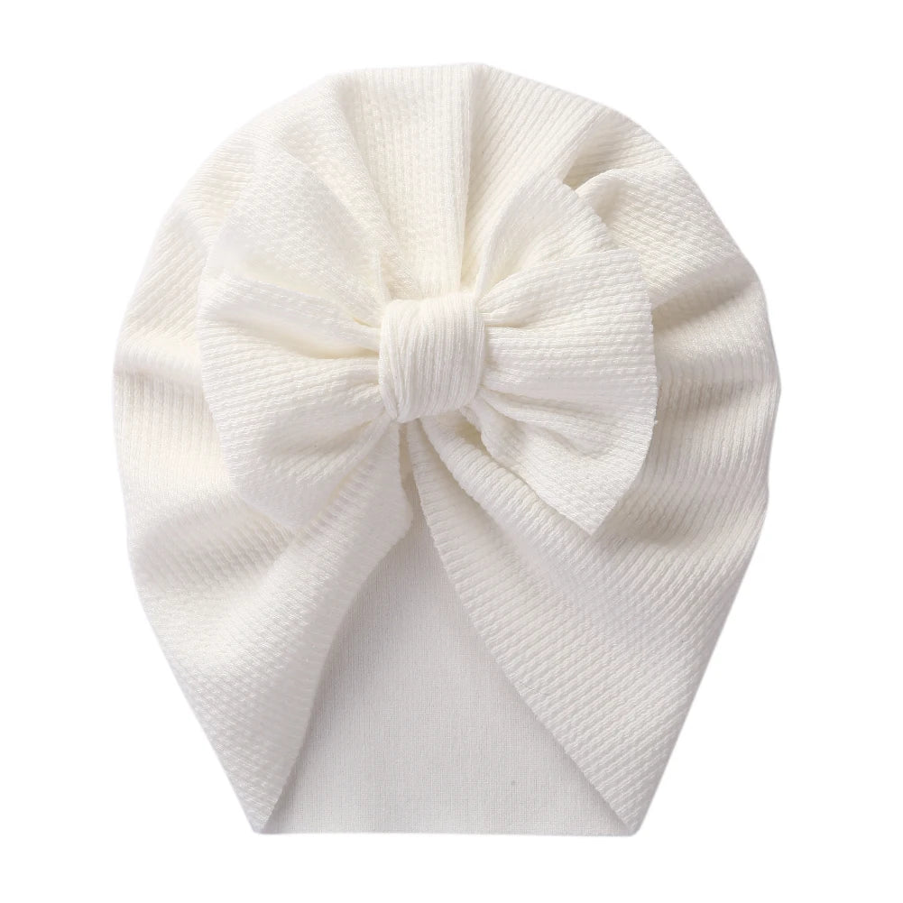Solid Textured Ribbed Turban Baby