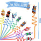 8pcs Paw Patrol Theme Straws