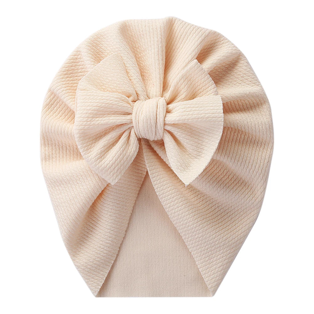 Solid Textured Ribbed Turban Baby