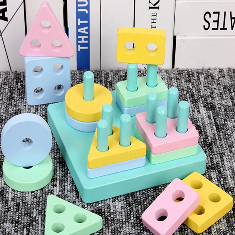 Montessori Toy Wooden Building