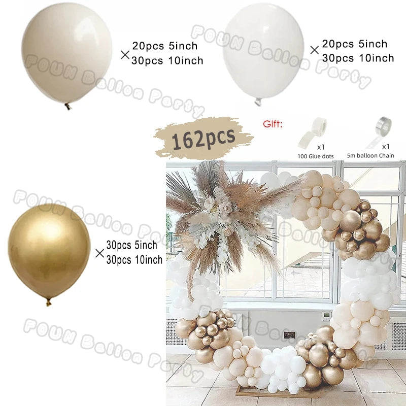 Beige White Balloons Garland
