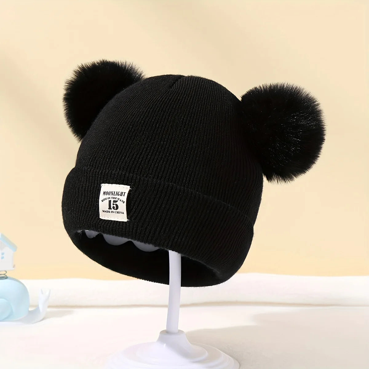 Solid Color Wool Knitted Bonnet
