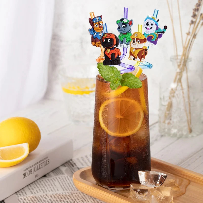 8pcs Paw Patrol Theme Straws