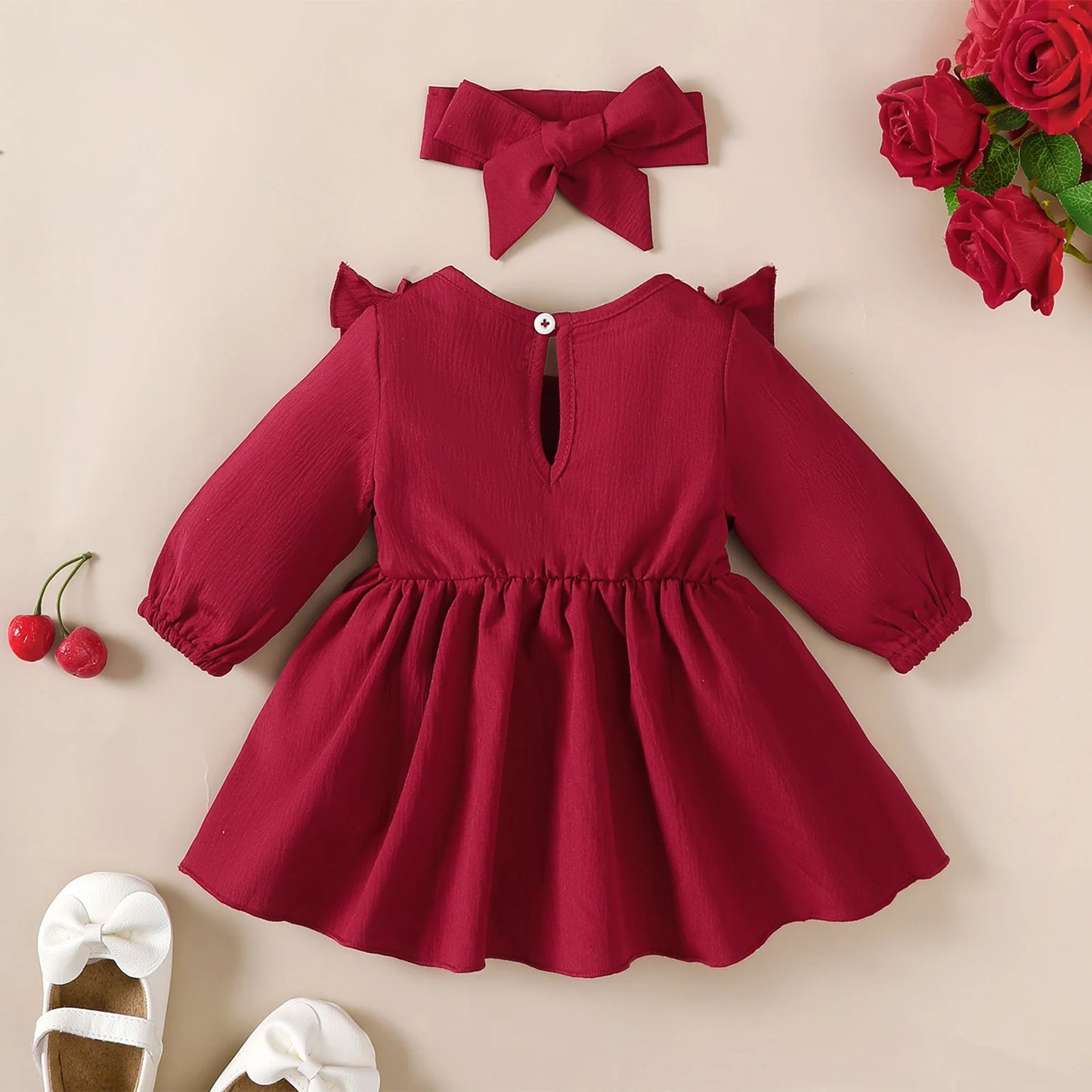 Baby girl Autumn Dress Ruffled Edges