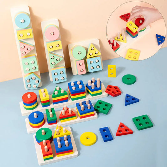 Montessori Toy Wooden Building