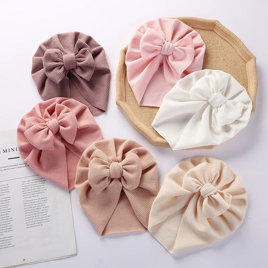 Solid Textured Ribbed Turban Baby