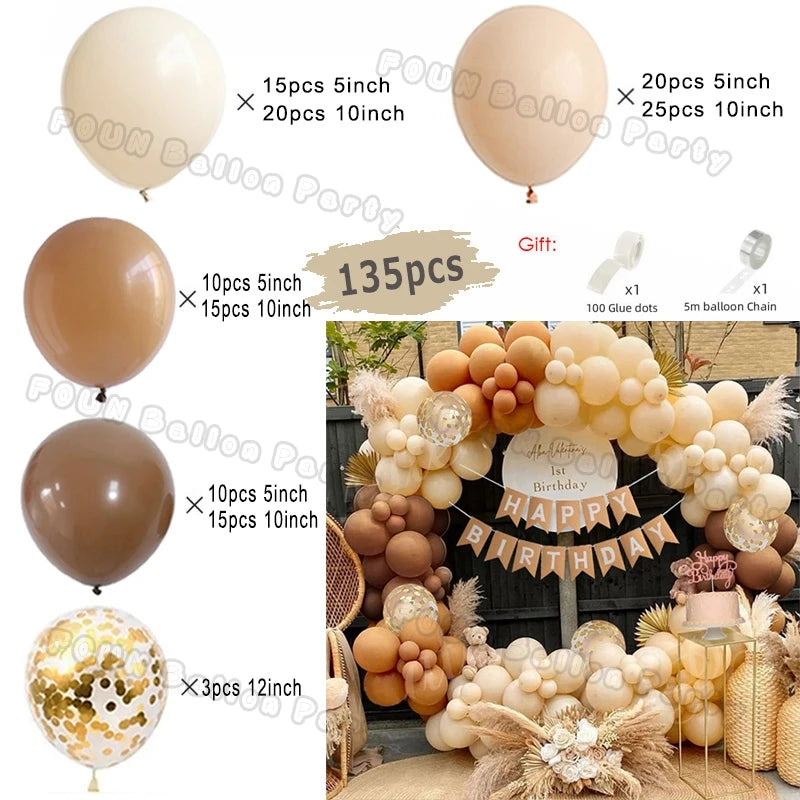 Beige White Balloons Garland