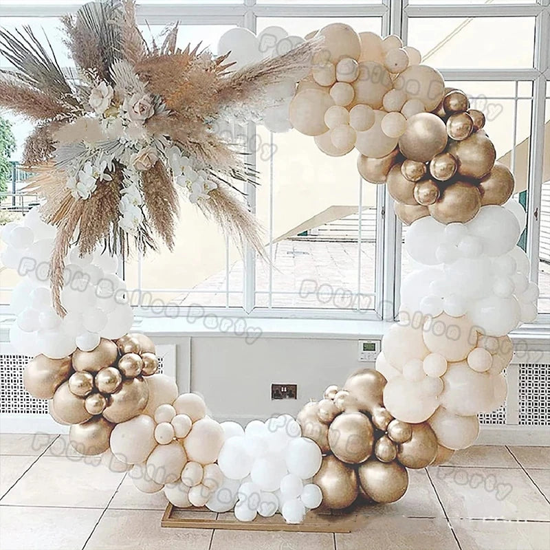 Beige White Balloons Garland