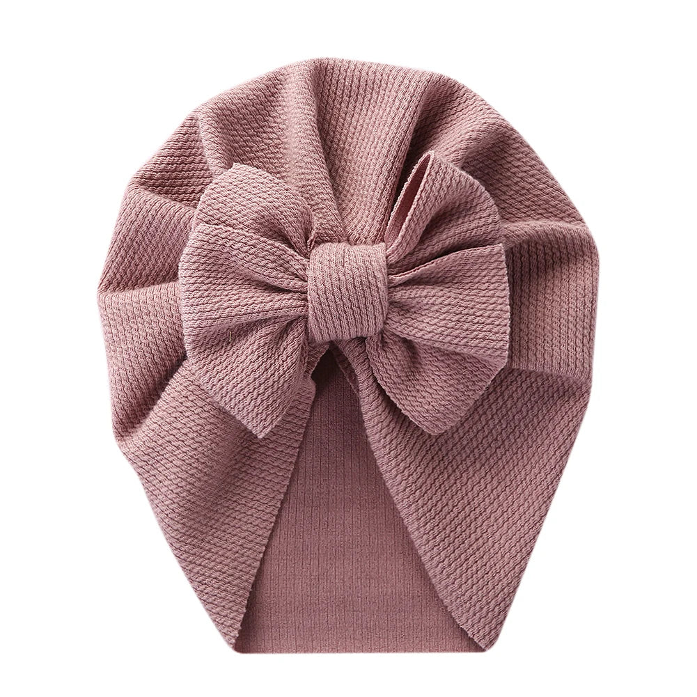 Solid Textured Ribbed Turban Baby