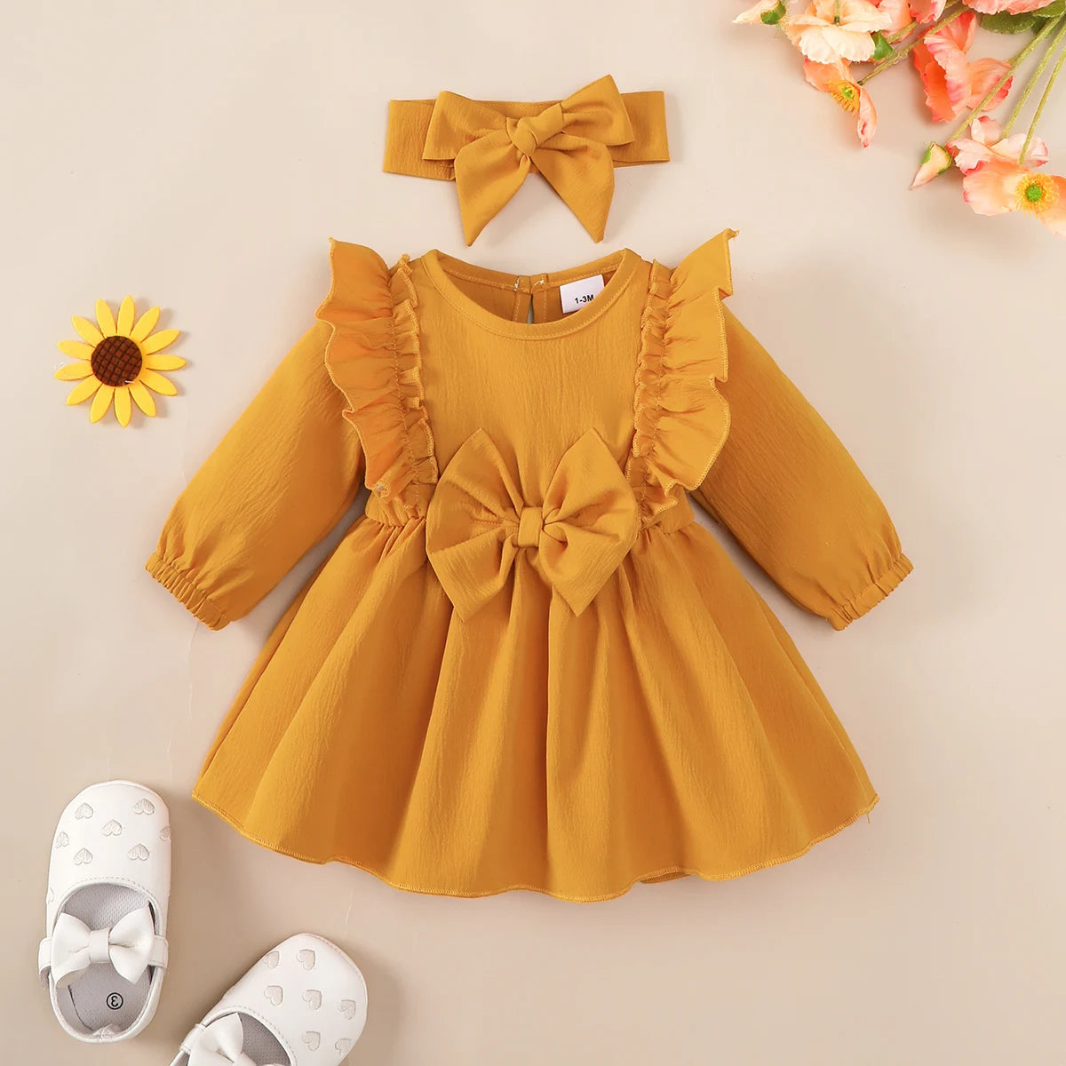 Baby girl Autumn Dress Ruffled Edges