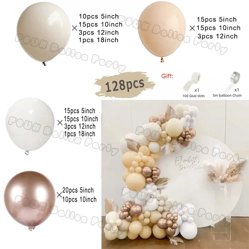 Beige White Balloons Garland