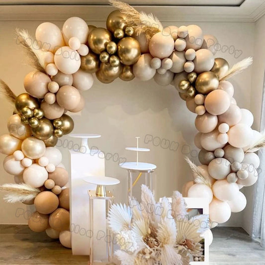 Beige White Balloons Garland