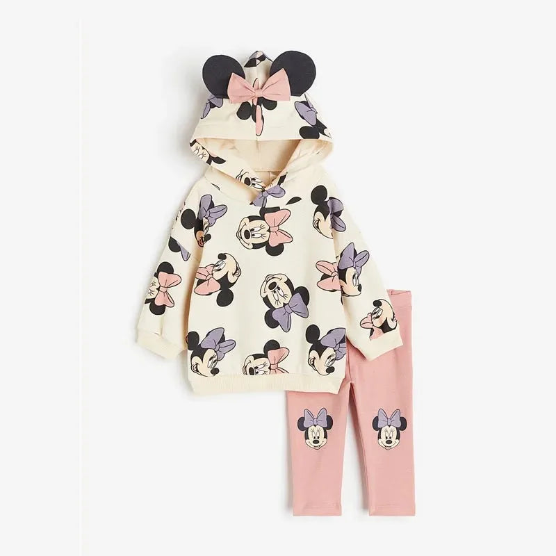 Hooded Tops Solid Color Leggings