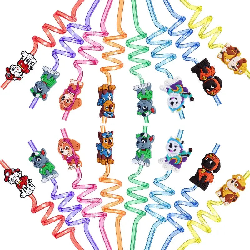 8pcs Paw Patrol Theme Straws