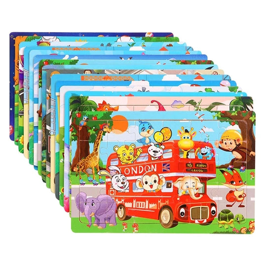 New 30 Pieces Wooden Puzzles