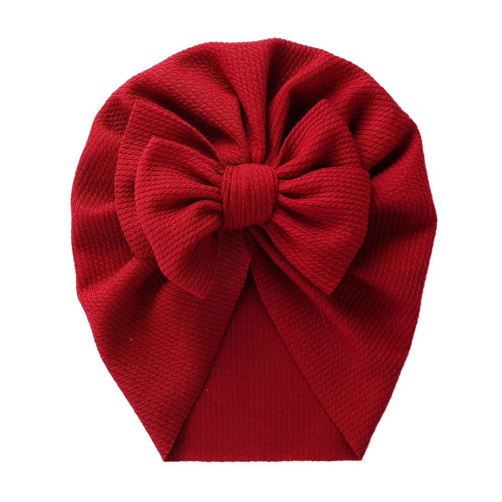 Solid Textured Ribbed Turban Baby