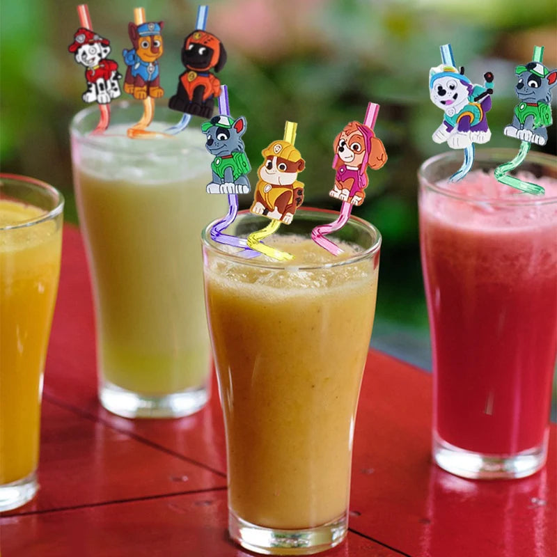 8pcs Paw Patrol Theme Straws