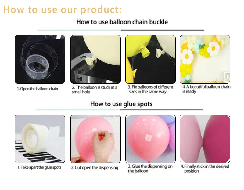 Beige White Balloons Garland