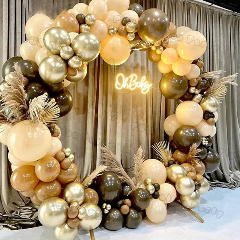 Beige White Balloons Garland