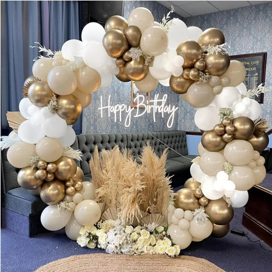 Beige White Balloons Garland