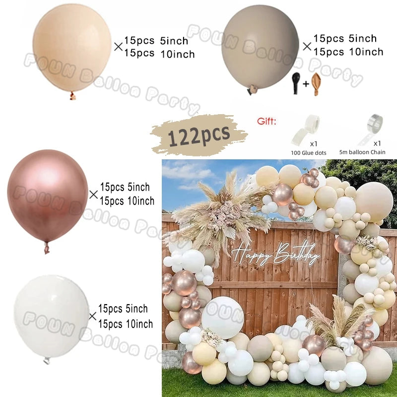 Beige White Balloons Garland