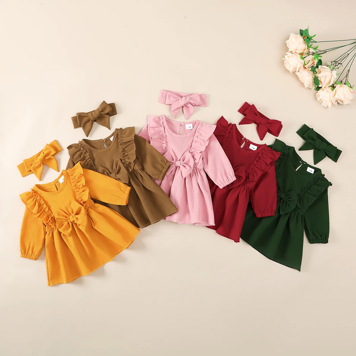 Baby girl Autumn Dress Ruffled Edges