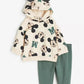 Hooded Tops Solid Color Leggings