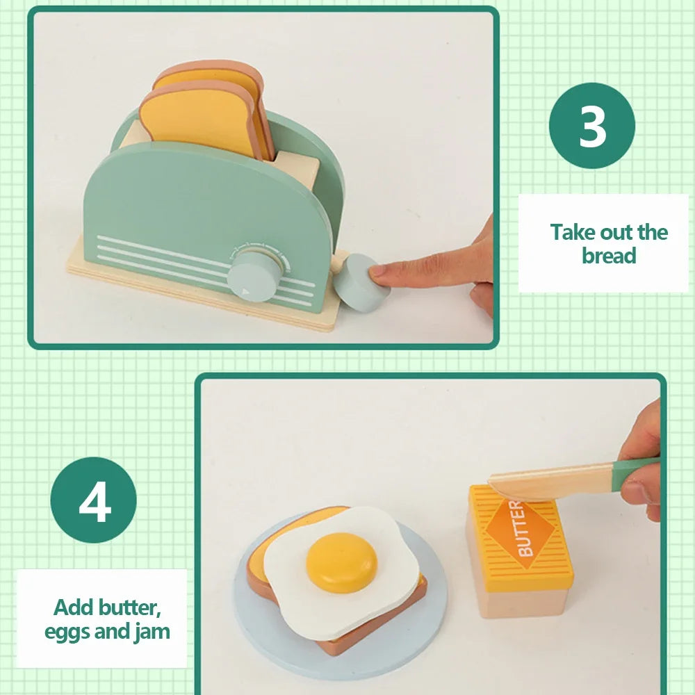 Wooden Toaster Toy Kids