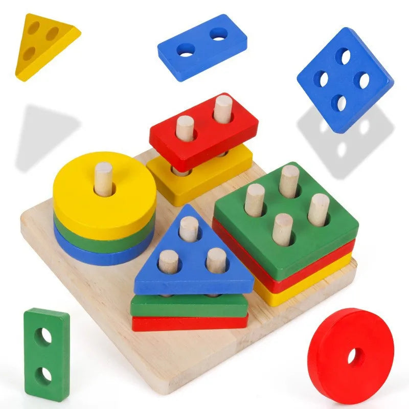 Montessori Toy Wooden Building