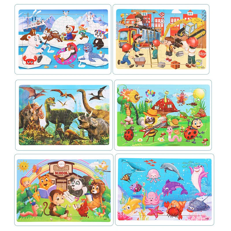 New 30 Pieces Wooden Puzzles
